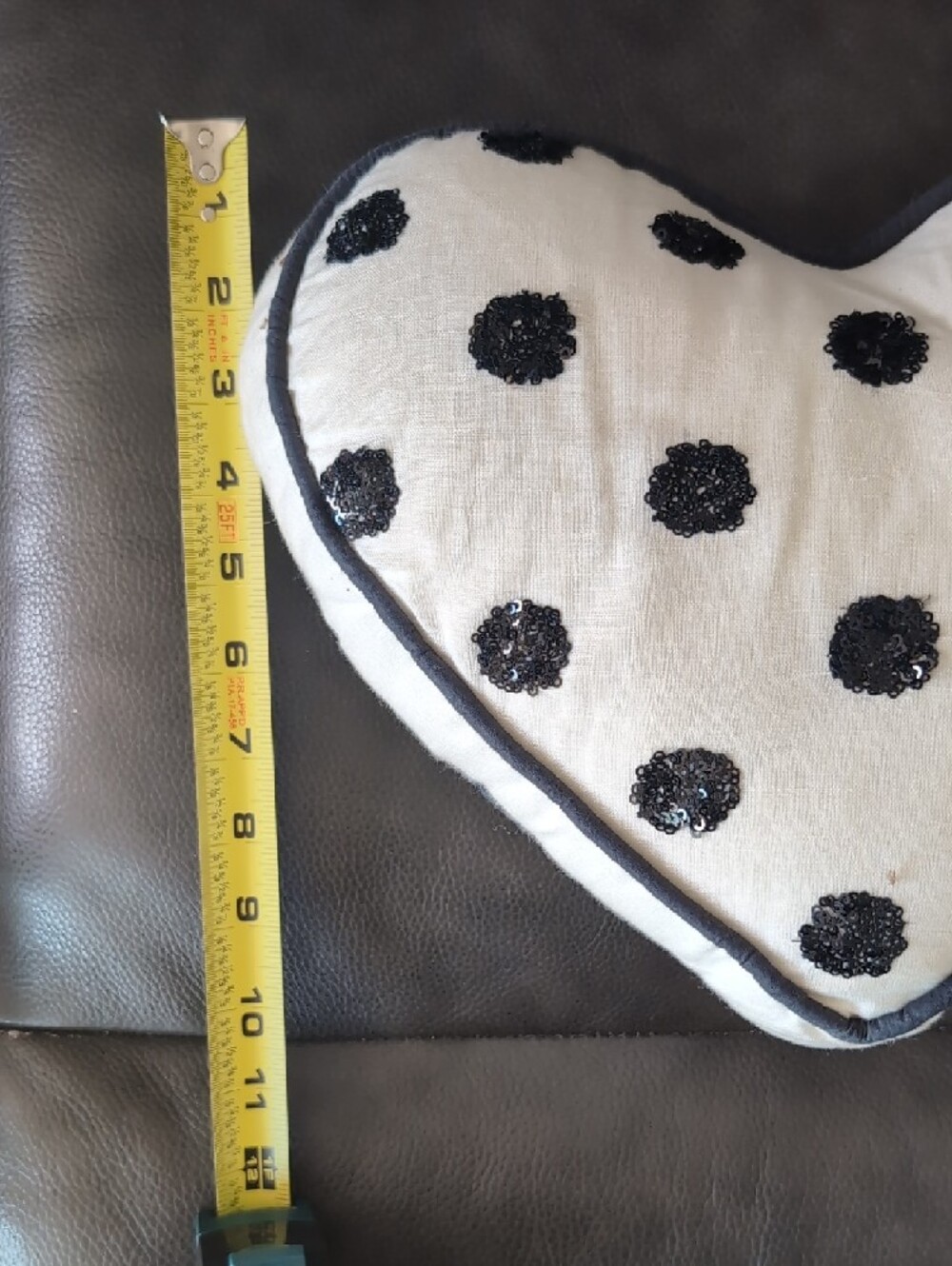 Heart Polka Dot Accent Pillow - Black & White - Picture 3 of 4